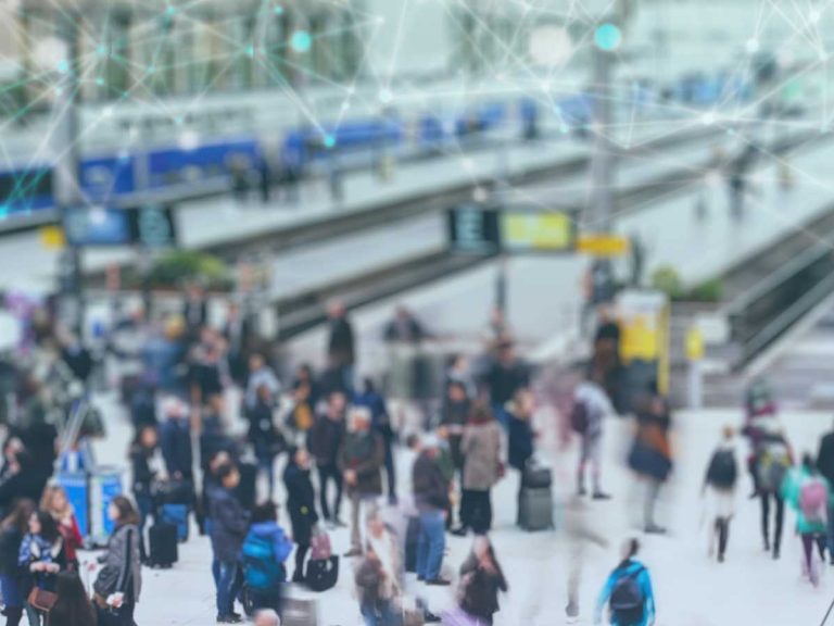 Rail Gets Commuter Safety on Track with Multimodal Insights train station with many passengers